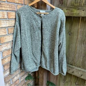 Vintage Liz & Me Heathered Green Cardigan